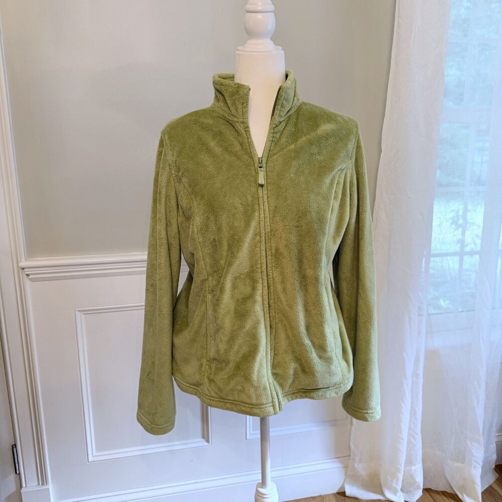 Telluride Clothing Co. Sage Green Full Zip Plush Fleece Jacket Women's L - Picture 3 of 16